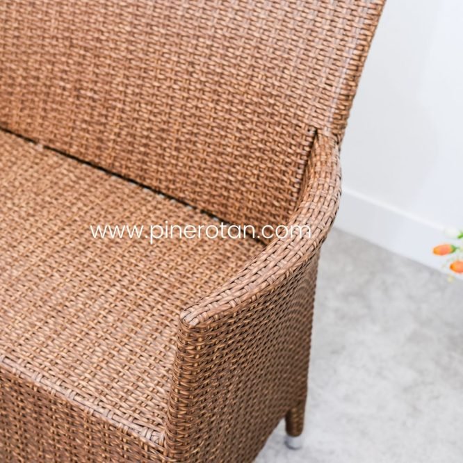 Meja Kursi Tamu Rotan Sintetis / Kursi Teras Minimalis / Kursi Pine Rotan - Kenko Arm Chair 3 Seat Without Cushion.