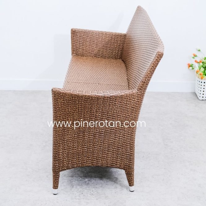 Meja Kursi Tamu Rotan Sintetis / Kursi Teras Minimalis / Kursi Pine Rotan - Kenko Arm Chair 3 Seat Without Cushion.