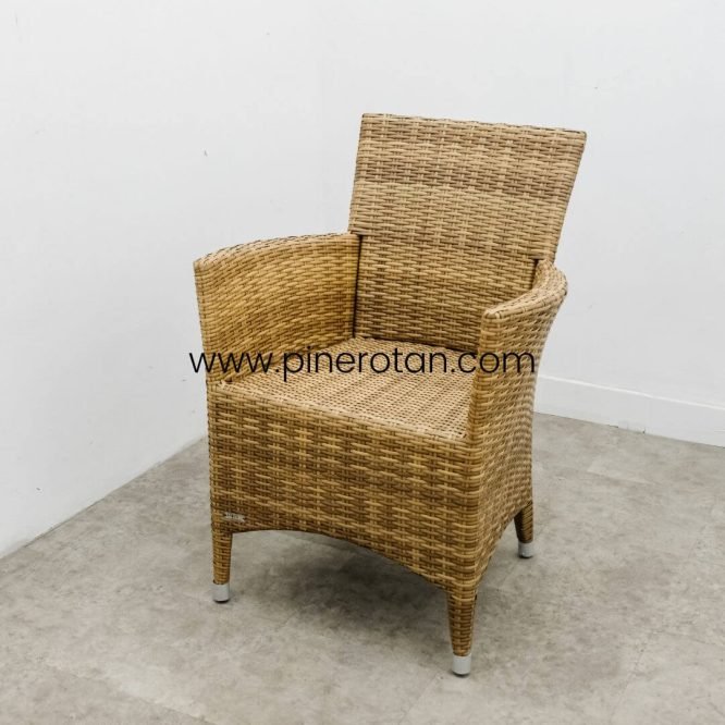 Set Meja Kursi Teras / Taman Outdoor Rotan Sintetis Minimalis / Kenko Terrace Set – Fema Side Table - Honey Streaky
