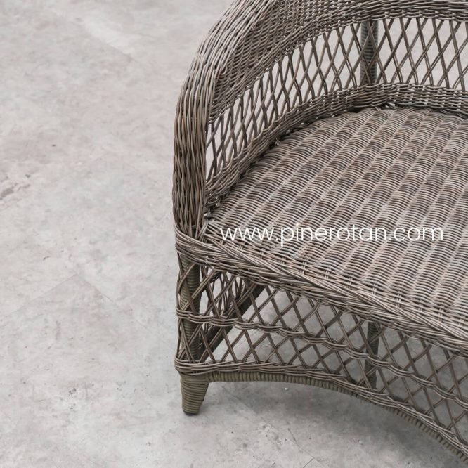 Kursi Anyaman Kuat Rotan - King Arthur Kobo Grey