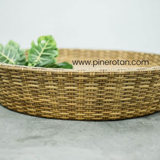 Nampan Apung Rotan Sintetis - Bowl Floating Tray - Honey Streaky