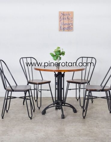 Set Meja Kursi Cafe - Cakram Dining Set - Dorian Dining Chair