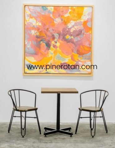 Set Meja Dining Minimalis - Eco Center Dining Set 60x60CM - Dorian Arm Chair