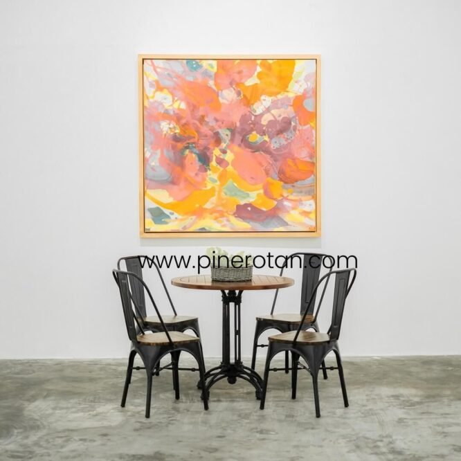 Set meja makan vintage - Cakram Dining Set - Lotus Dining Chair