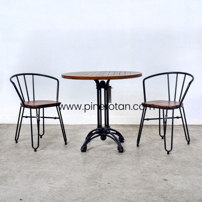 Set Meja 2 Kursi - Cakram Dining Set - Dorian Arm Chair - 2 Kursi 1 Meja