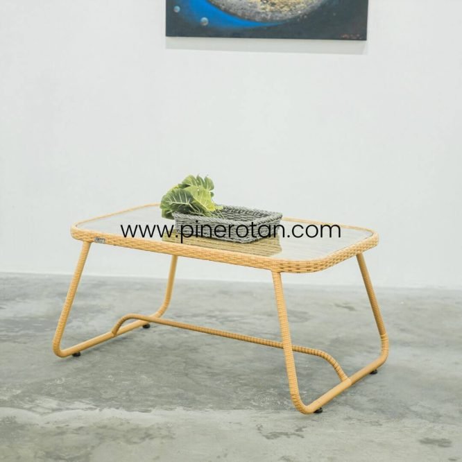 Set Sofa Tamu Minimalis Modern / Sofa Set Outdoor Rotan Sintetis Premium - Terra Sofa Set - Tavira 180 - Plain Honey.