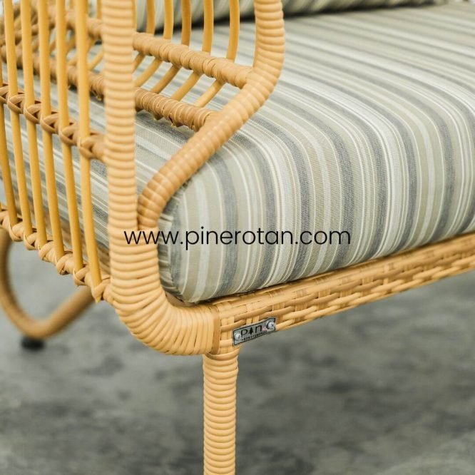Set Sofa Tamu Minimalis Modern / Sofa Set Outdoor Rotan Sintetis Premium - Terra Sofa Set - Tavira 180 - Plain Honey.