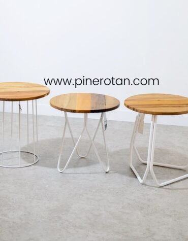 Meja Bulat Kayu Pine - Milan Table