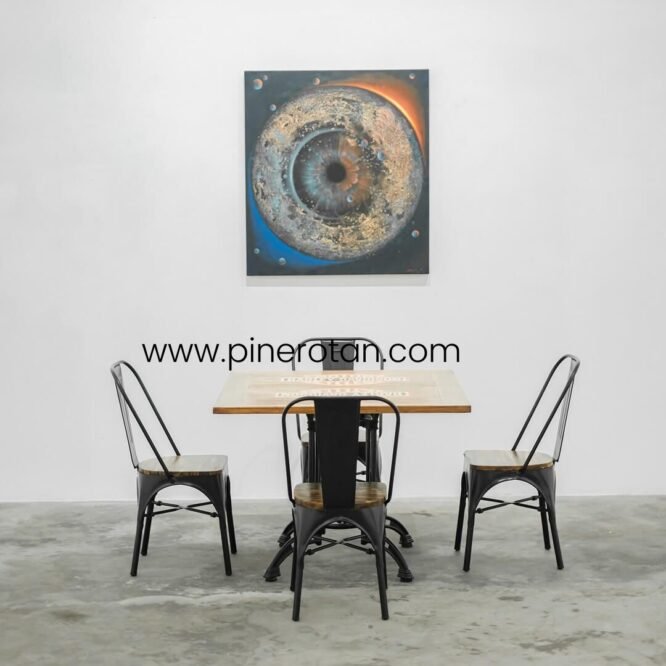 Meja Kursi Jati Alumunium - Harley Dining Set - Dorian DC