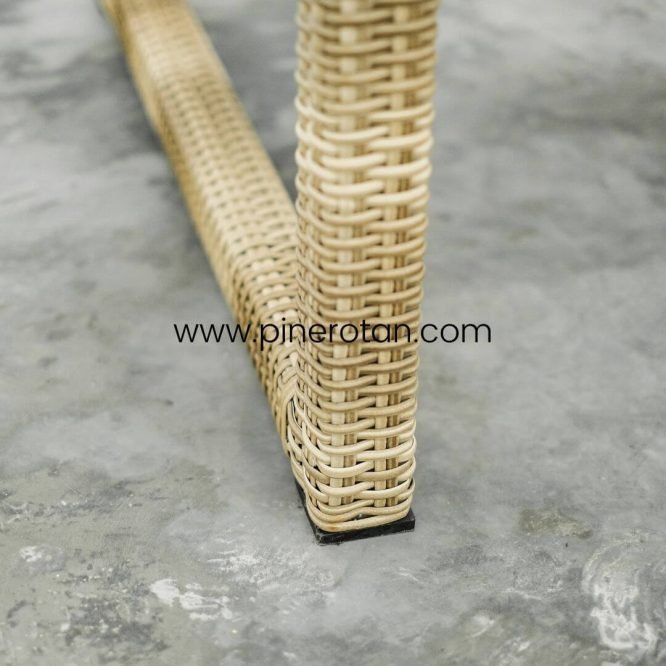 Meja Makan Panjang 200 CM Rotan Sintetis Outdoor Kapasitas 8 Kursi / Meja Makan Modern Minimalis Prasmanan Cafe Resto Pine Rotan - Esmeralda Dining Table - Seashell.
