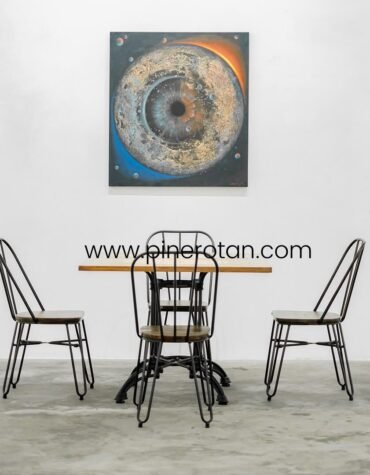 Meja Makan Vintage Resto - Harley Davidson Dining Set - Dorian DC