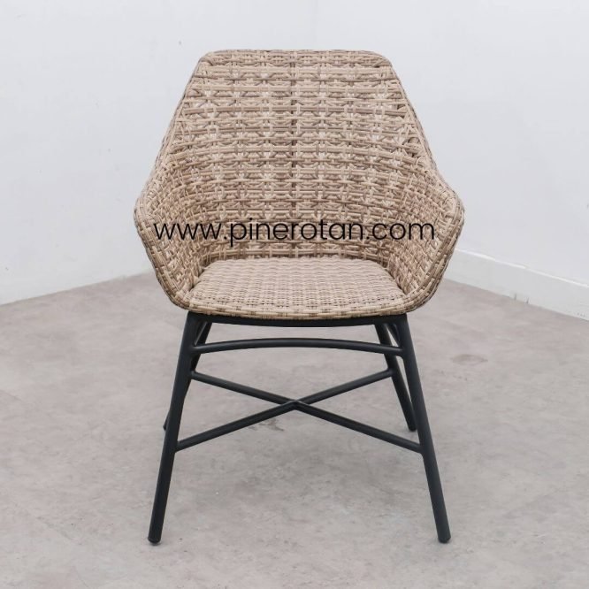 Set Meja Kursi Tamu / Taman Minimalis Rotan Sintetis Premium Outdoor / Marlyn Living Set - Seashell