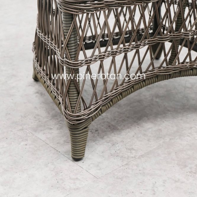 Set Meja Kursi Tamu / Teras / Taman Rotan Sintetis Outdoor 4 Kursi / King Arthur Living Set - Kobo Grey