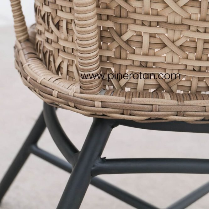 Set Meja Tamu Kayu Minimalis Kursi Rotan Sintetis Premium Cafe / Resto / Marlyn Living Set - Seashell - Arthur Coffee Table