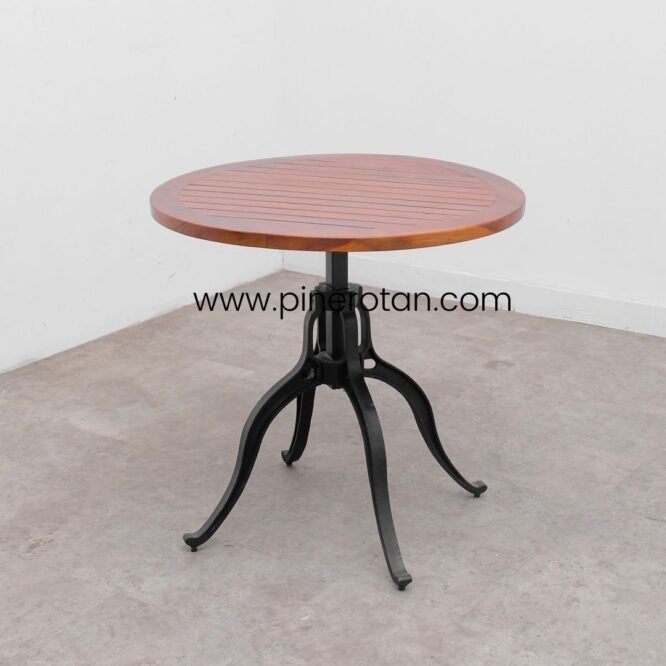Meja Cafe Bulat Industrial - Jangkar Dining Table