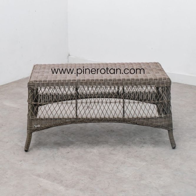 Set Meja Kursi Tamu / Teras / Taman Rotan Sintetis Outdoor 4 Kursi / King Arthur Living Set - Kobo Grey
