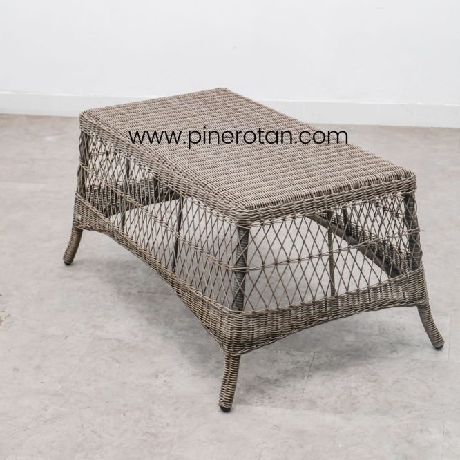 Set Meja Kursi Tamu / Teras / Taman Rotan Sintetis Outdoor 4 Kursi / King Arthur Living Set - Kobo Grey