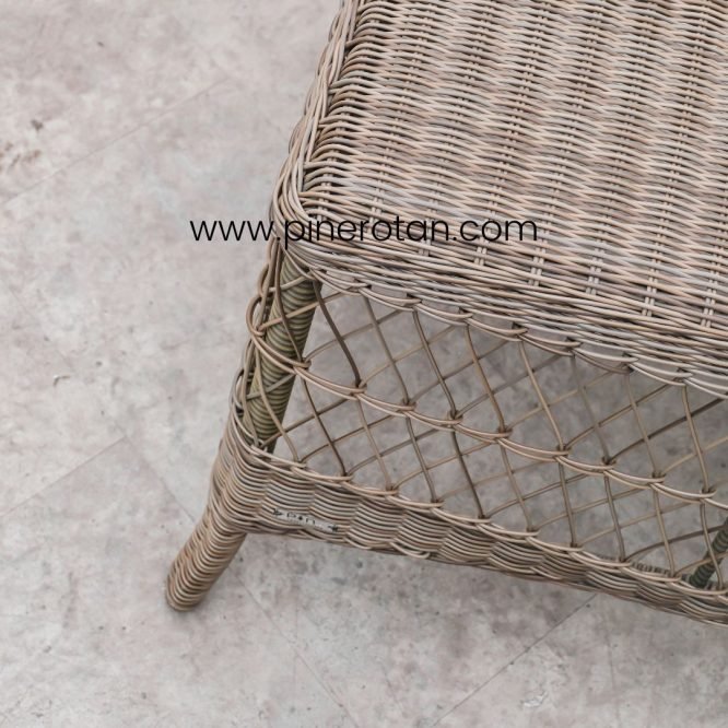 Set Meja Kursi Tamu / Teras / Taman Rotan Sintetis Outdoor 4 Kursi / King Arthur Living Set - Kobo Grey