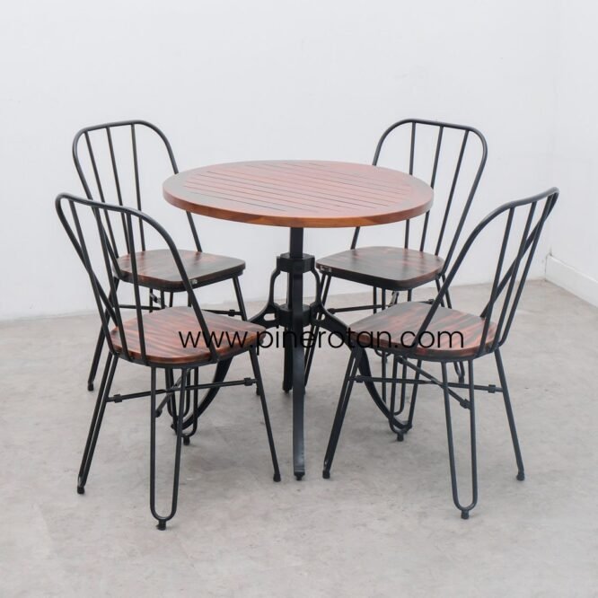 Set Meja Kursi Industrial - Jangkar Dining Set - Dorian DC
