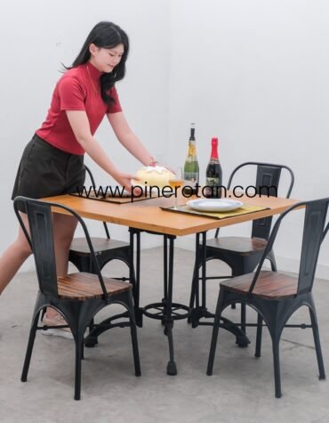 Set Meja Kursi Makan - Harley Polos Dining Set - Lotus DC