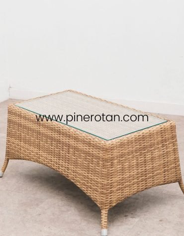 Meja Kopi Rotan Sintetis - Kenko Coffee Table Honey Streaky
