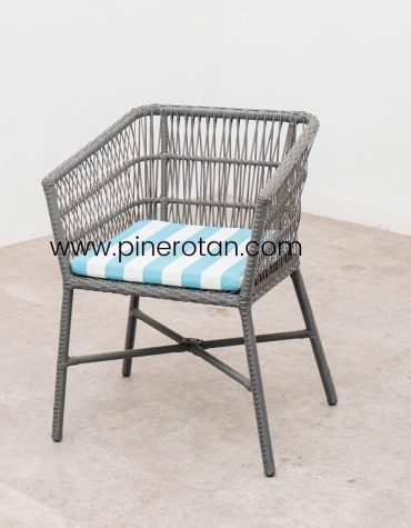Kursi Terrace Outdoor Rotan - Salute AC - Slate Grey - Cushion