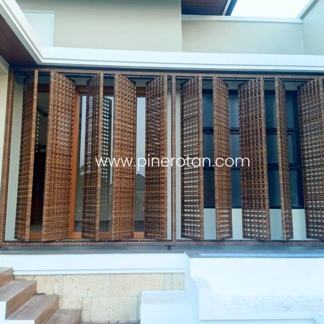 panel outdoor rotan sintetis - bale mulia residence