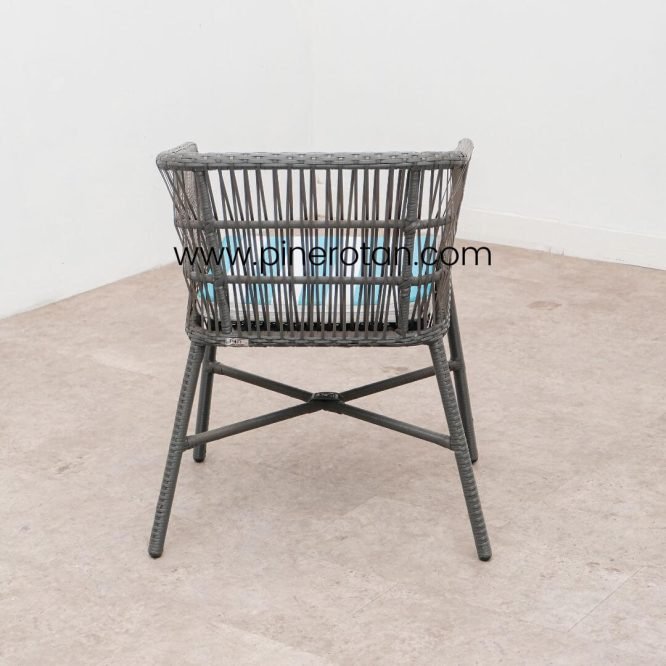 Kursi Meja Teras / Taman / Villa / Hotel Minimalis Outdoor + Bantalan / Salute Terrace Set - Pine Side Table - Slate Grey