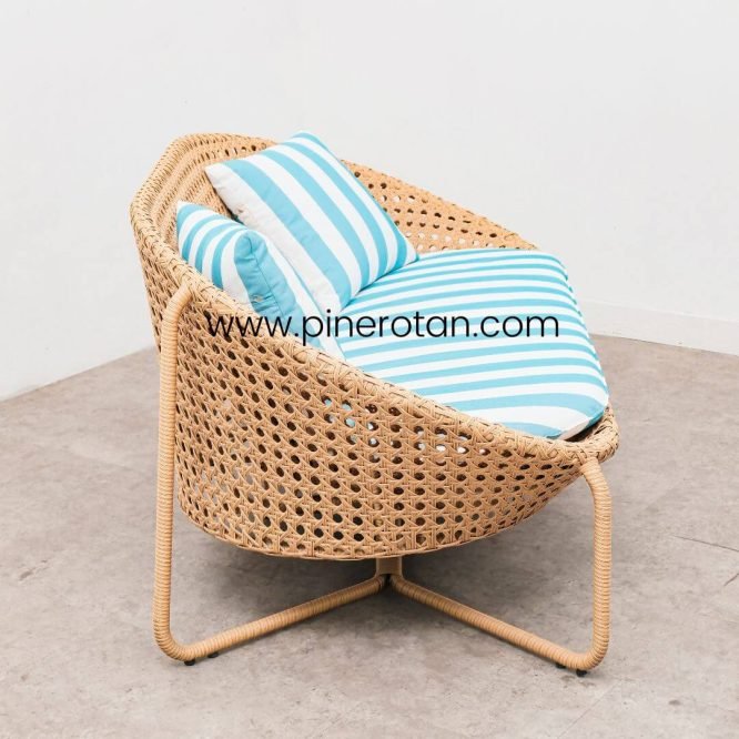Meja Kursi Santai Bench Outdoor Rotan Sintetis Premium Modern Minimalis / Lemon Bench With Terra Coffee Table