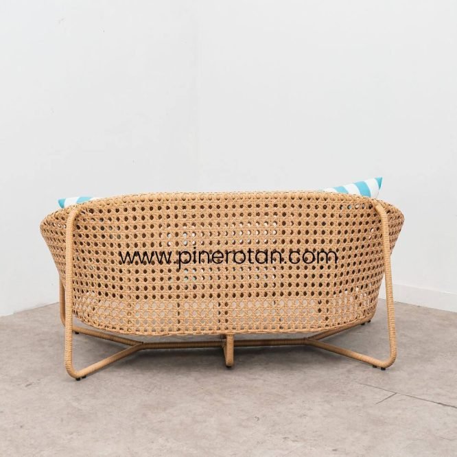 Meja Kursi Santai Bench Outdoor Rotan Sintetis Premium Modern Minimalis / Lemon Bench With Terra Coffee Table