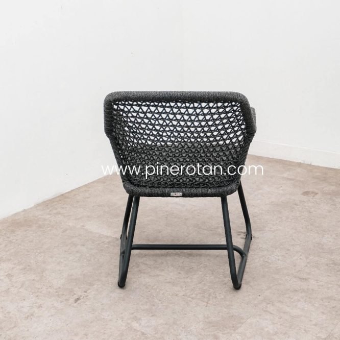 Meja Kopi Bulat Kursi Rope Polyeste Premium Teras Set Minimalis Modern / Maroko Rope Terrace Set - Maroko Coffee Table Kayu.