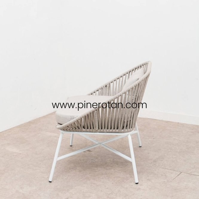 Teras Set Modern Minimalis / Kursi Rope Meja Bulat Rumah / Taman / Vila - Cleopatra Terrace Set - Milan Side Table II.
