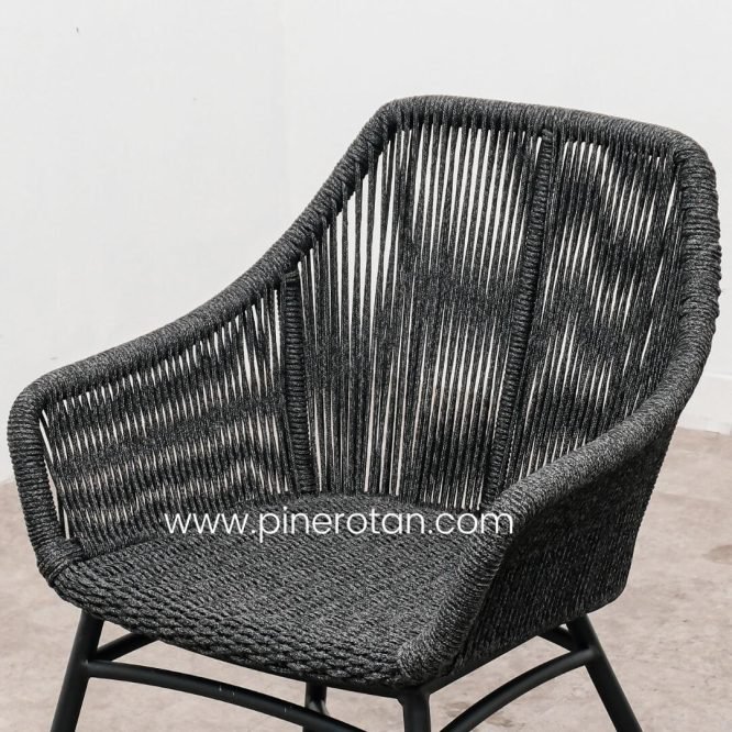 1 Set Meja Kursi Rope Teras / Taman / Villa Minimalis Premium Modern / Marlyn Rope Terrace Set - Milan Side Table II.