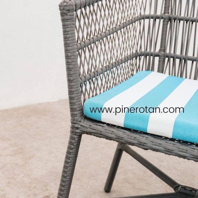 Kursi Meja Teras / Taman / Villa / Hotel Minimalis Outdoor + Bantalan / Salute Terrace Set - Pine Side Table - Slate Grey