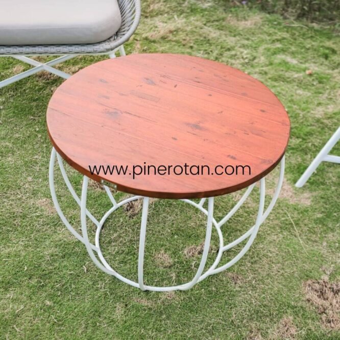 Kursi Taman / Teras Set Rope Dengan Meja Bulat Minimalis Modern / Cleopatra Terrace Set - Labu Coffee Table