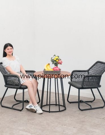 Kursi Terrace Anyaman Rope - Maroko Rpoe TS - Maroko CT Kayu