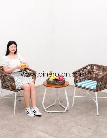 Meja Kursi Terrace Rotan - Salute TS - Milan II - Cushion