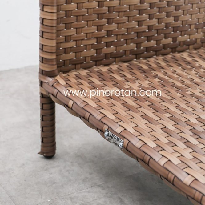 Teras Set Minimalis Rotan Sintetis Premium 2 Kursi Outdoor Modern / Maroko Terrace Set - Fema Side Table - Red Pine
