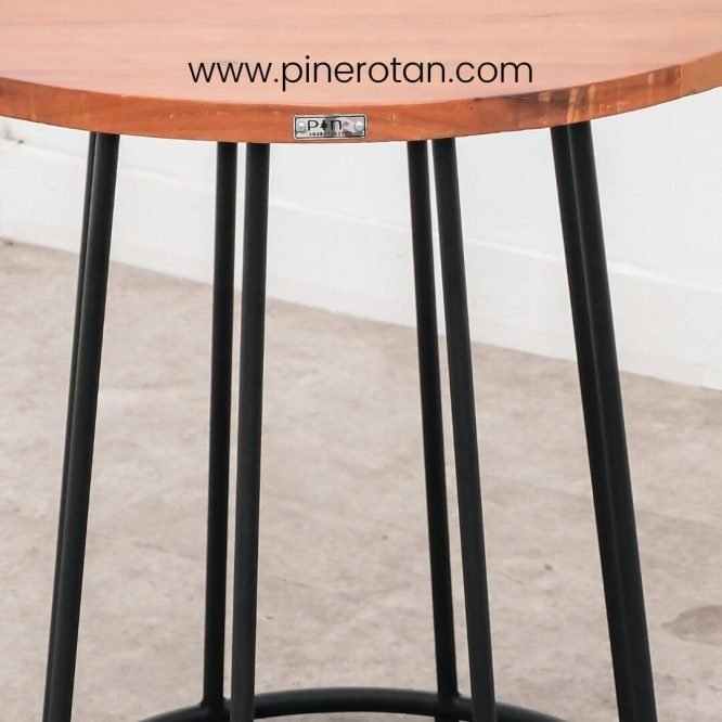 Meja Kopi / Tamu / Teras / Cafe Bulat Kayu Solid Minimalis Modern Pine / Maroko Coffee Table