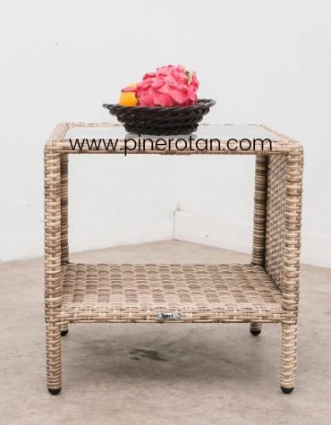 Meja Teras Sintetis Rotan - Fema ST - Seashell