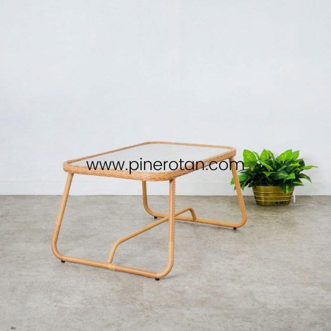 Meja Kursi Santai Bench Outdoor Rotan Sintetis Premium Modern Minimalis / Lemon Bench With Terra Coffee Table