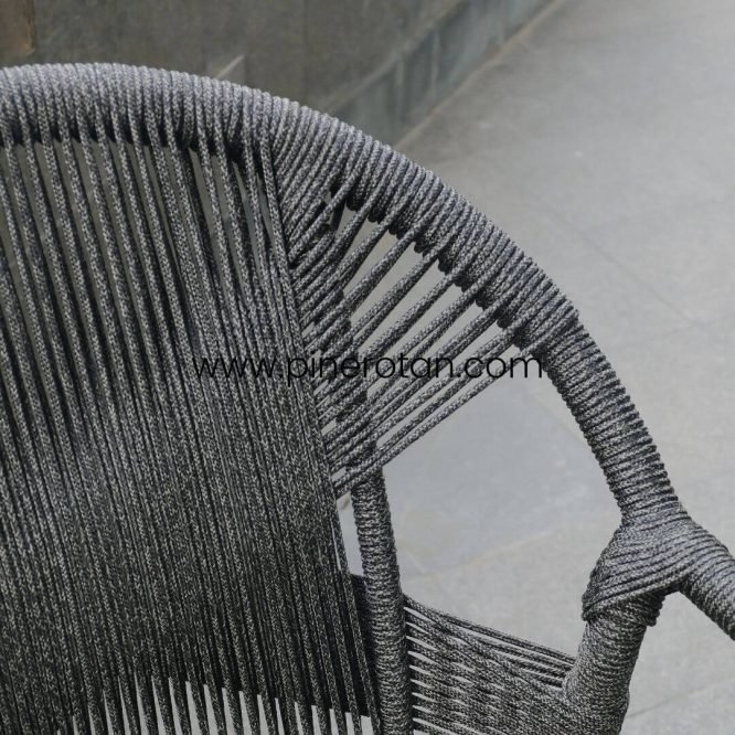 Kursi Teras / Taman / Makan Outdoor Anyaman Rope Premium Dengan Cushion - Pari Arm Chair