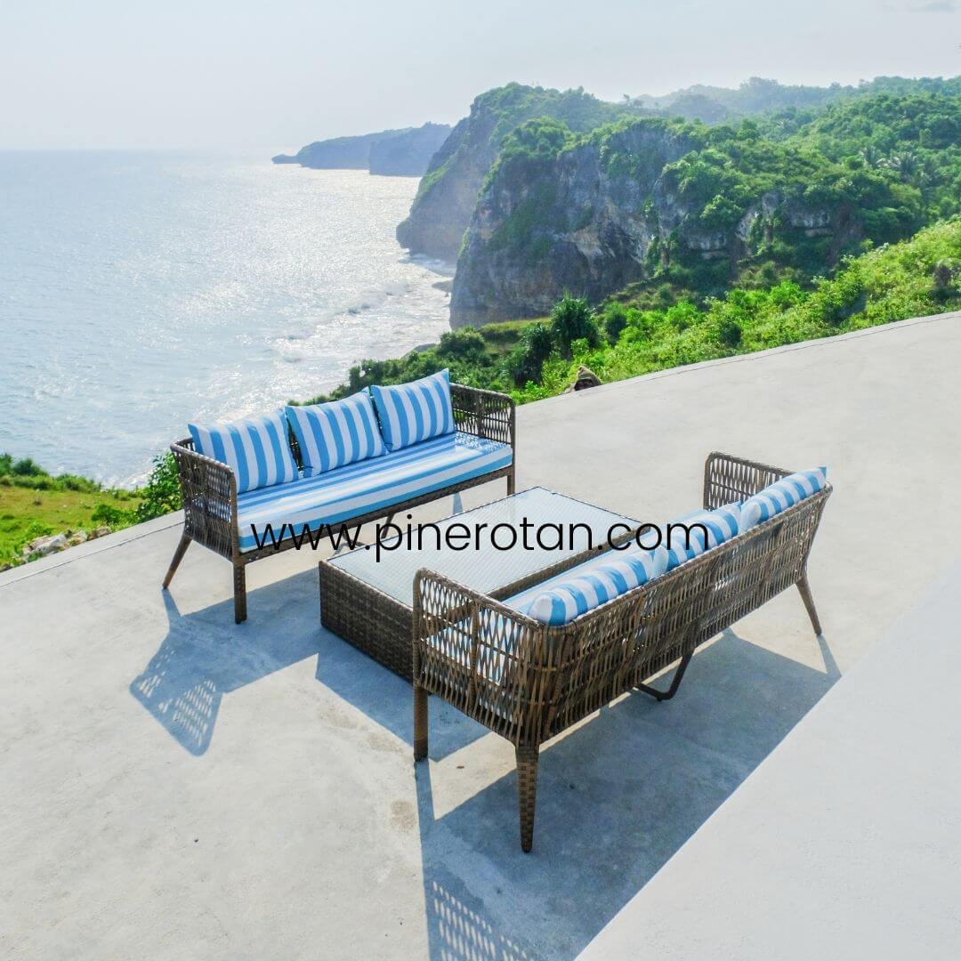 Sofa Outdoor Rotan Sintetis - Pine Rotan