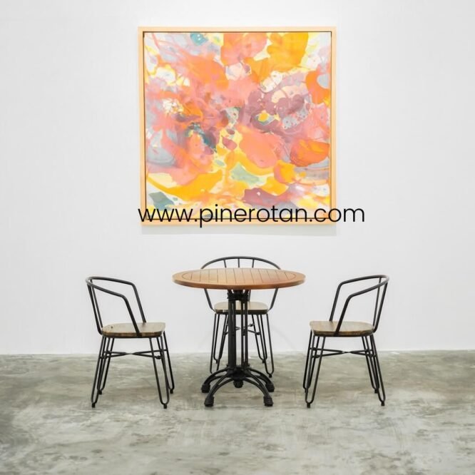 Set Meja 3 Kursi - Cakram Dining Set - Dorian AC