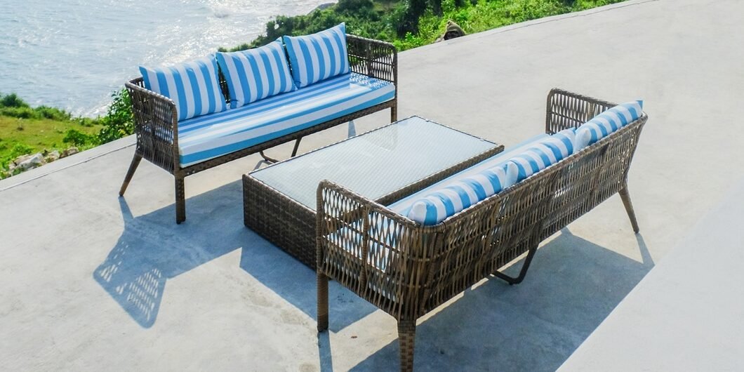 sofa outdoor heha blue strips