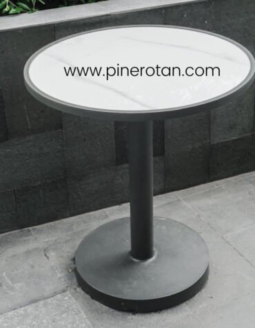 meja makan bundar outdoor - pari dining table