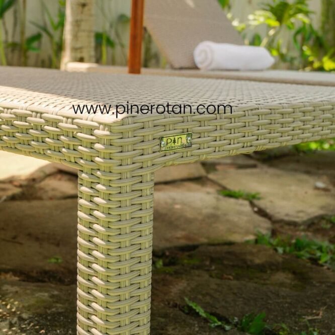 Kursi Kolam Renang Sintetis - Square Sun Lounger Ash Grey