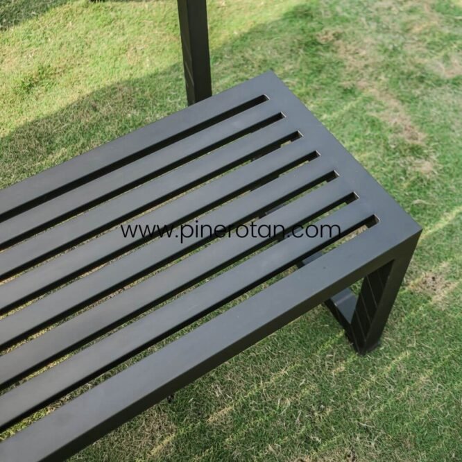 Kursi Makan Outdoor - Line Dining Set - Black
