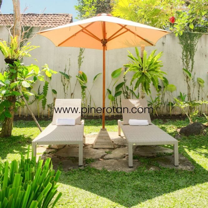 Payung Outdoor Kolam Renang - Square Sun Lounger Ash Grey