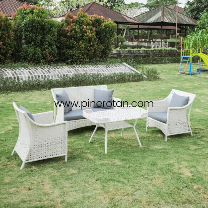 Sofa Anyaman OutdoorKaro - Karo Living Set - White Wash